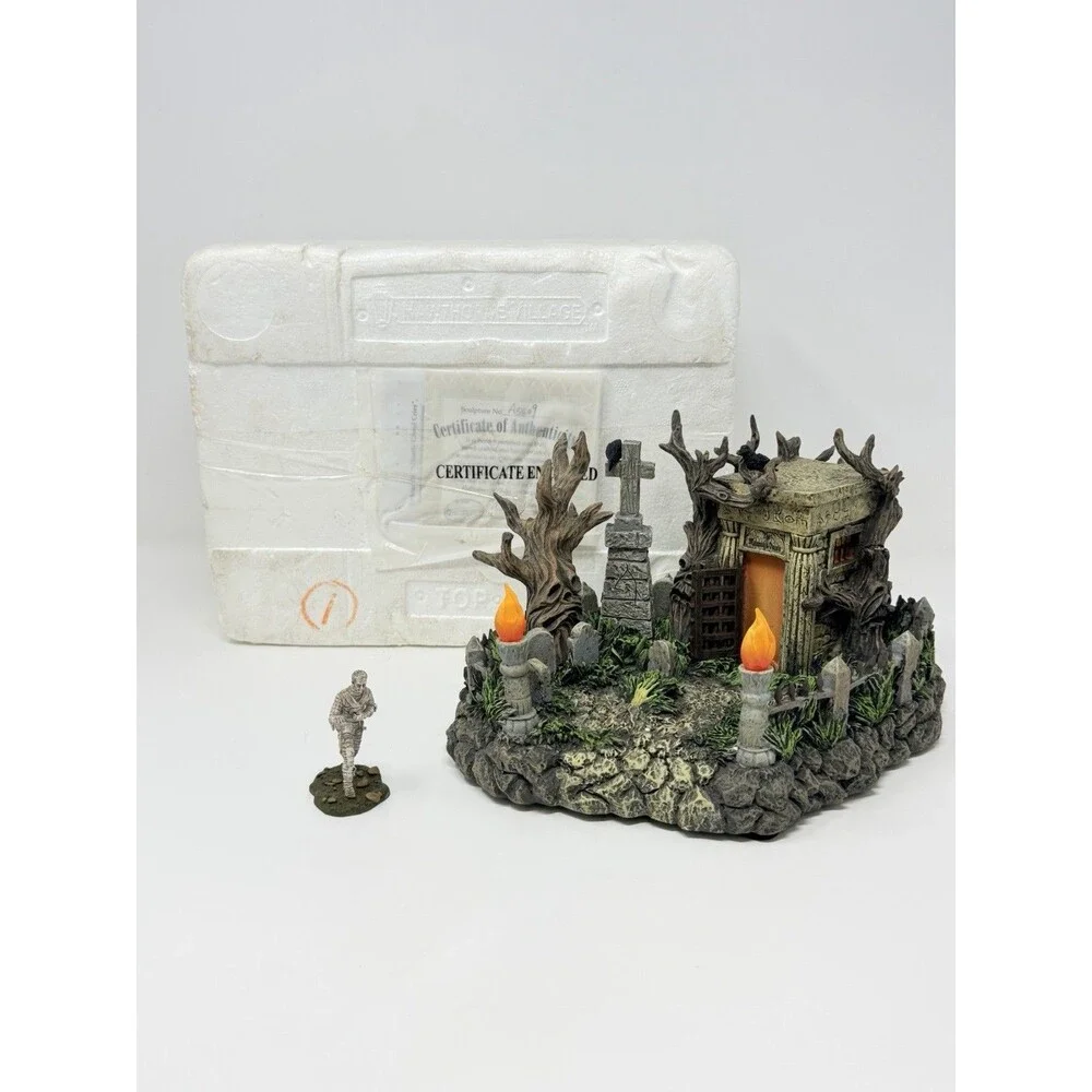 Hawthorne Village Universal Monsters The Mummy's Tomb Retired Halloween Box COA